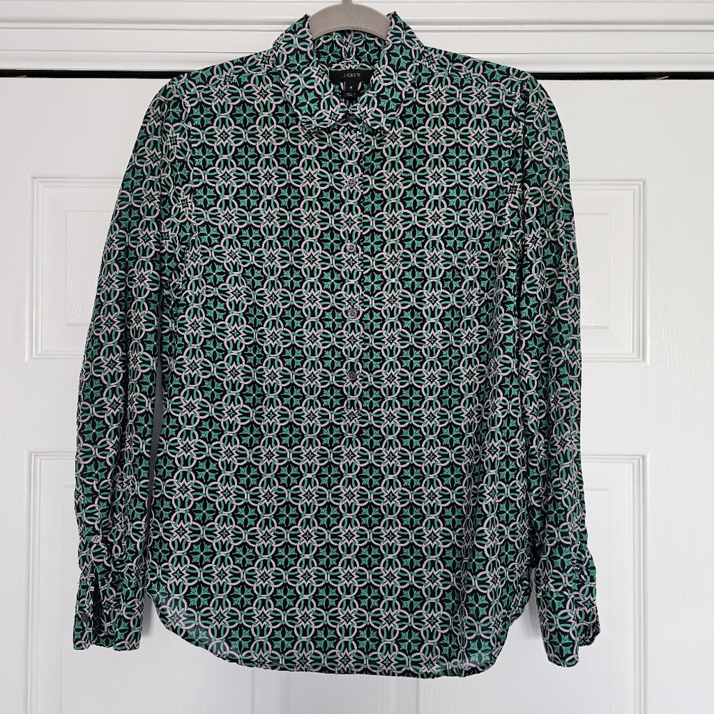 J.CREW Print cotton blouse